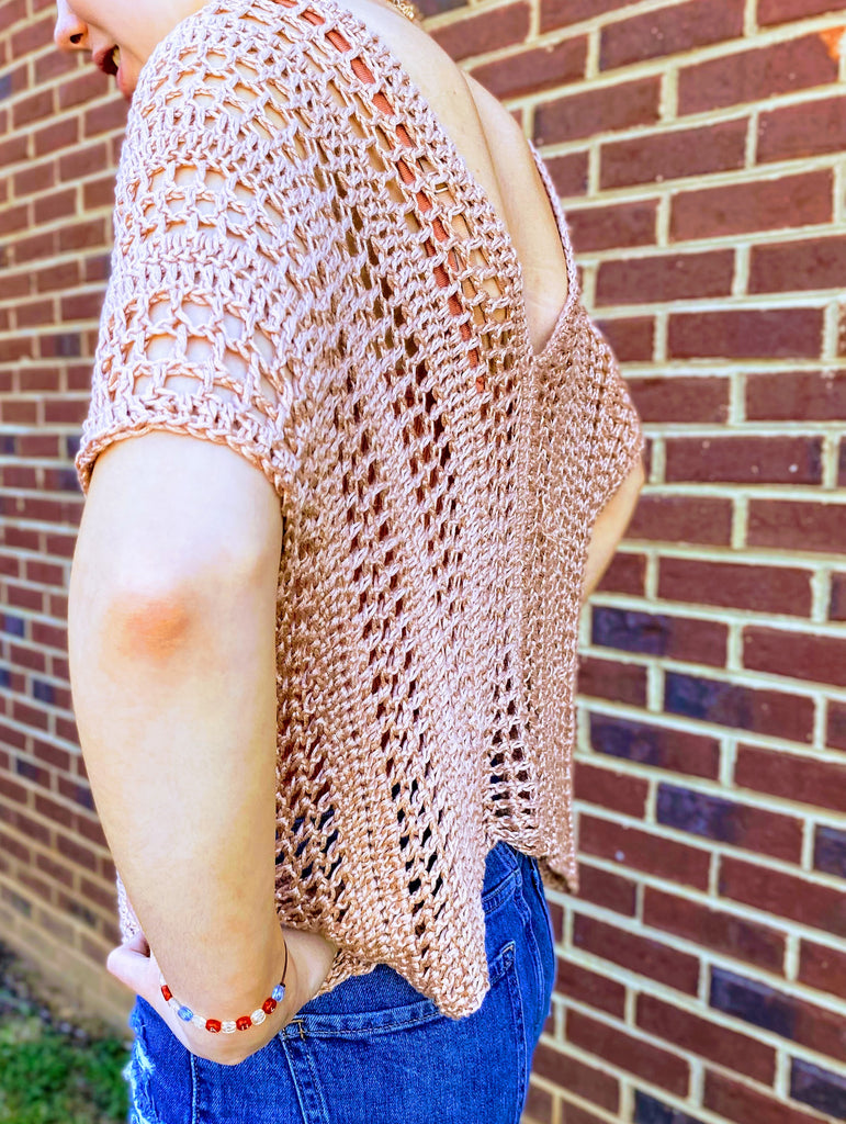 Drape Tee - Summer Collection – Crochet By Catie Carter